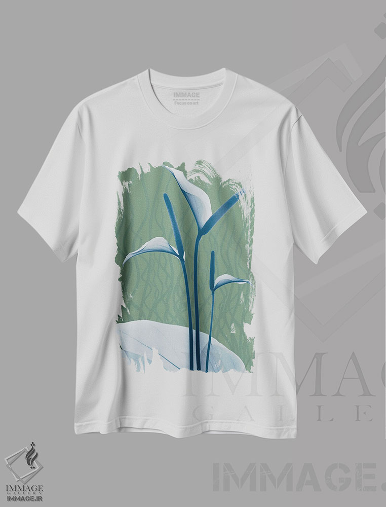 تیشرت طرح دار طلوع مریم گلی آبی II، دکور معاصر اثر آلبرت کوئتسیِر | immage.ir