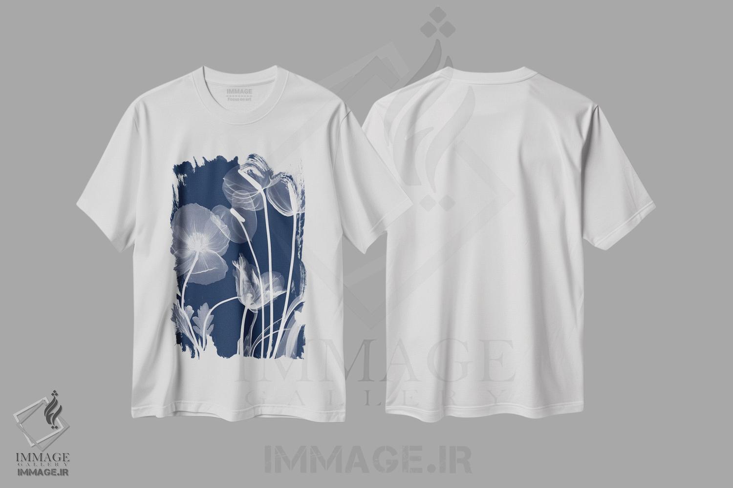 تیشرت طرح دار گیاهان سرمه ای I، دکور معاصر اثر آلبرت کوئتسیِر | immage.ir