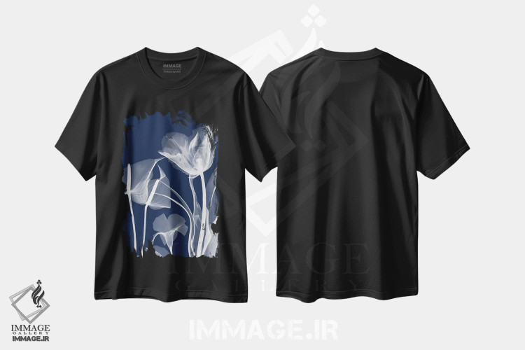 تیشرت طرح دار گیاهان سرمه ای II، دکور معاصر اثر آلبرت کوئتسیِر | فروشگاه ایماژ