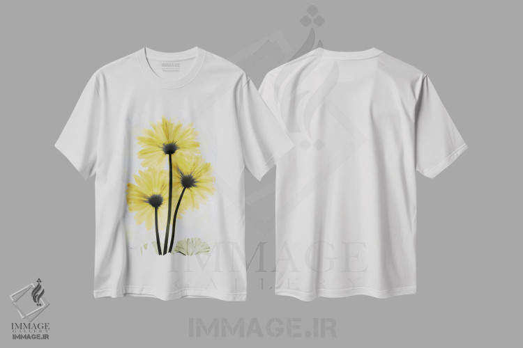 تیشرت طرح دار ژربرای طلایی، تزئینی اثر آلبرت کوئتسیِر | immage.ir