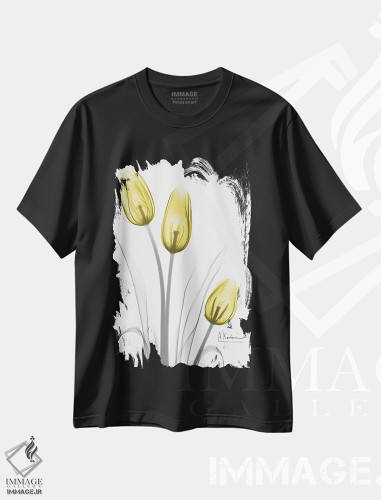 تیشرت طرح دار سه تایی لالهٔ نورانی، تزئینی اثر آلبرت کوئتسیِر | فروشگاه ایماژ