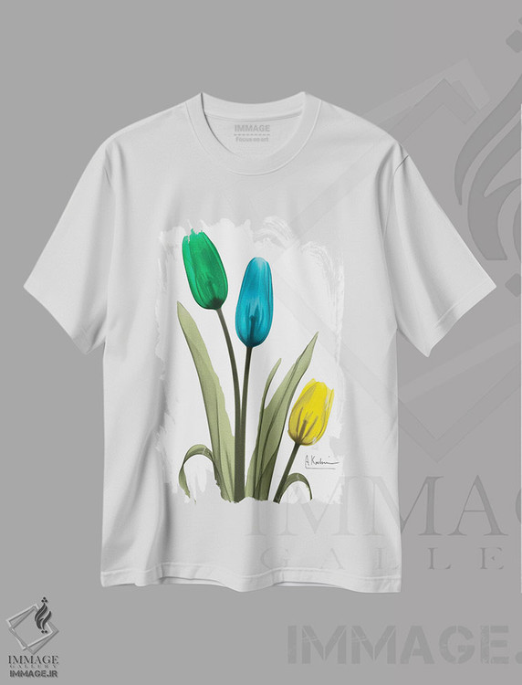 تیشرت طرح دار سه تایی لالهٔ جواهرنشان I، تزئینی اثر آلبرت کوئتسیِر | immage.ir