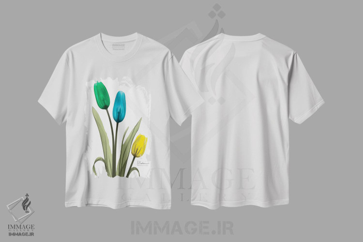 تیشرت طرح دار سه تایی لالهٔ جواهرنشان I، تزئینی اثر آلبرت کوئتسیِر | immage.ir