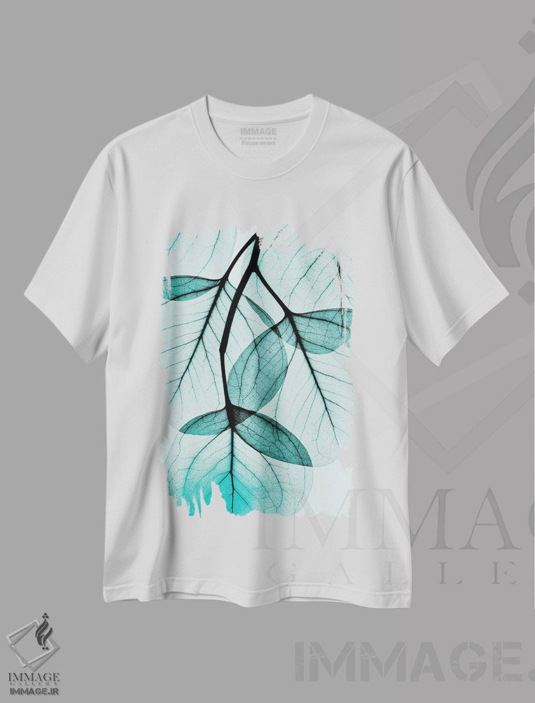 تیشرت طرح دار اکالیپتوس سبزآبی، تزئینی اثر آلبرت کوئتسیِر | immage.ir
