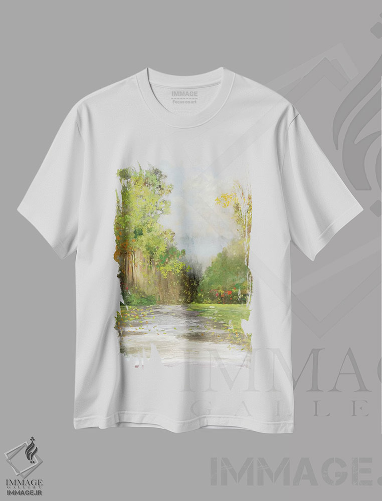 تیشرت طرح دار مسیر، تزئینی اثر آلیسون پیرس | immage.ir