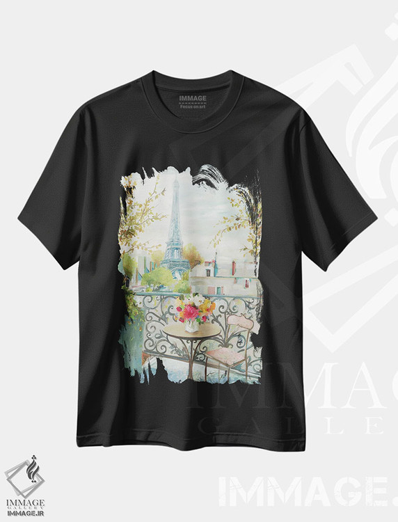 تیشرت طرح دار پاریس در ظهر، تزئینی اثر آلیسون پیرس | فروشگاه ایماژ