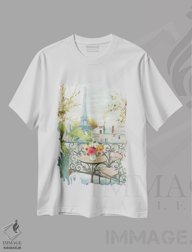 تیشرت طرح دار پاریس در ظهر، تزئینی اثر آلیسون پیرس | immage.ir