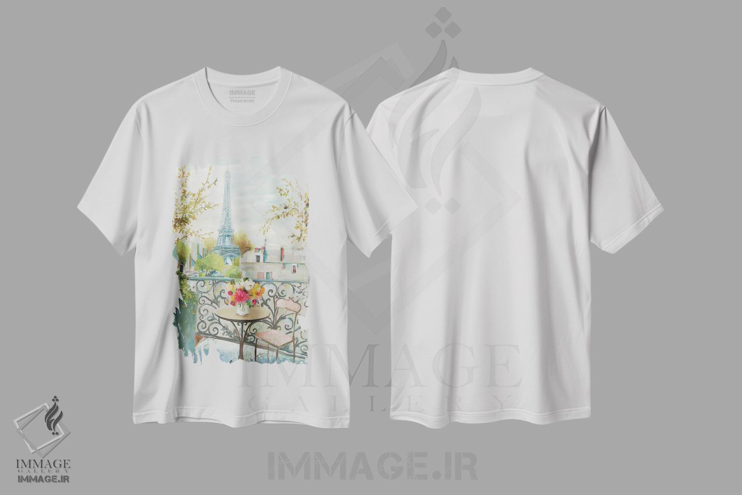 تیشرت طرح دار پاریس در ظهر، تزئینی اثر آلیسون پیرس | immage.ir
