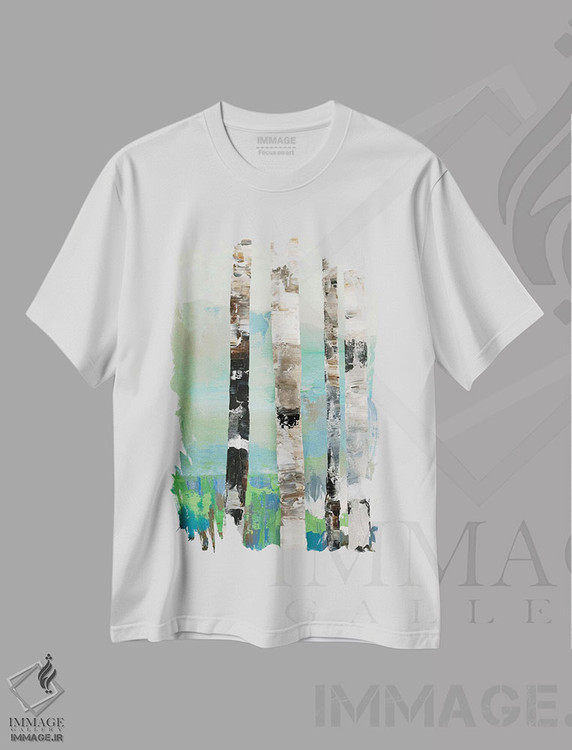 تیشرت طرح دار چوب توس I، تزئینی اثر آلیسون پیرس | immage.ir