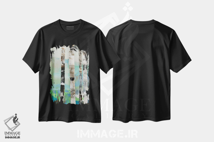 تیشرت طرح دار چوب توس I، تزئینی اثر آلیسون پیرس | فروشگاه ایماژ