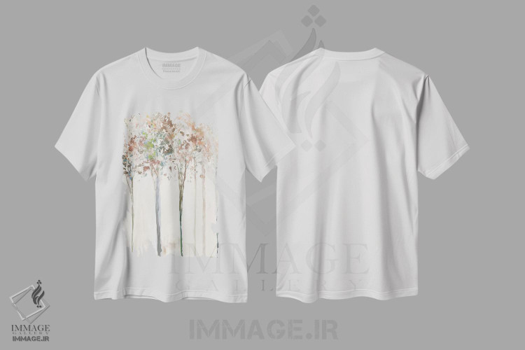 تیشرت طرح دار درختان طلایی I، آبستره اثر آلیسون پیرس | immage.ir