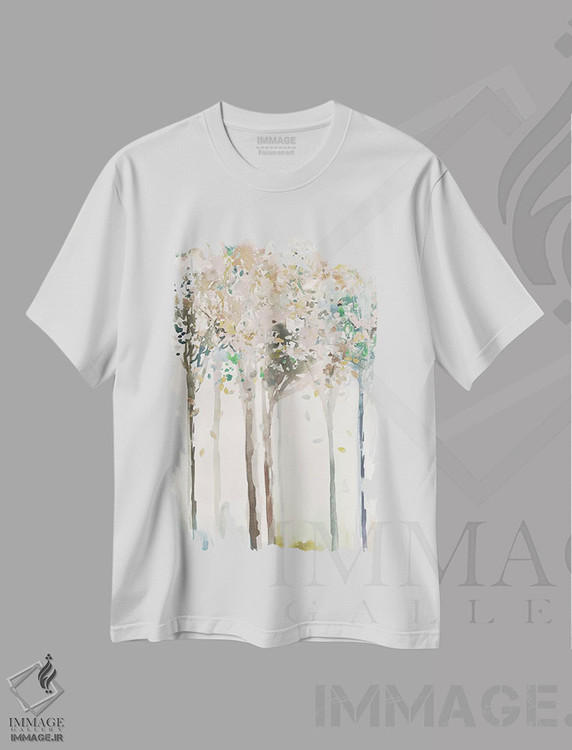 تیشرت طرح دار درختان طلایی II، آبستره اثر آلیسون پیرس | immage.ir