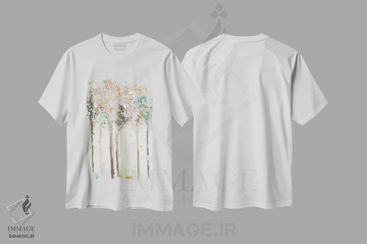 تیشرت طرح دار درختان طلایی II، آبستره اثر آلیسون پیرس | immage.ir