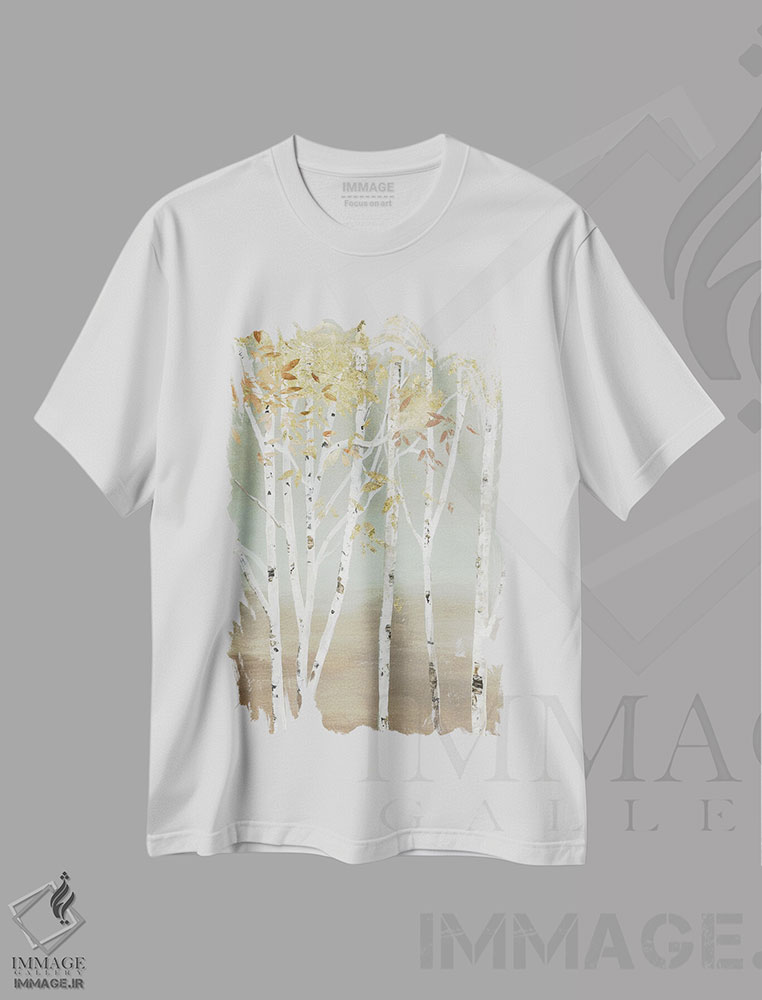 تیشرت طرح دار غان طلایی، تزئینی اثر آلیسون پیرس | immage.ir