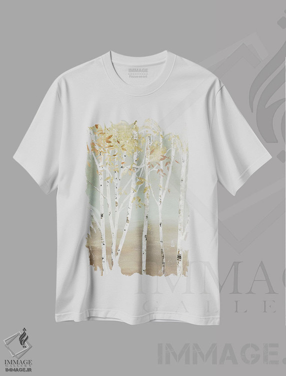 تیشرت طرح دار غان طلایی، تزئینی اثر آلیسون پیرس | immage.ir