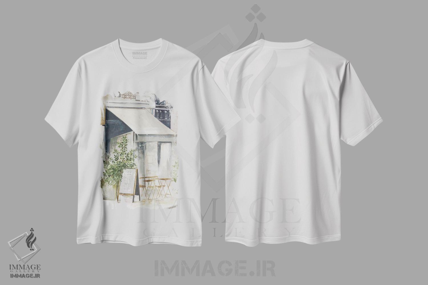 تیشرت طرح دار کافهٔ پاریس I، دکور معاصر اثر آلیسون پیرس | immage.ir