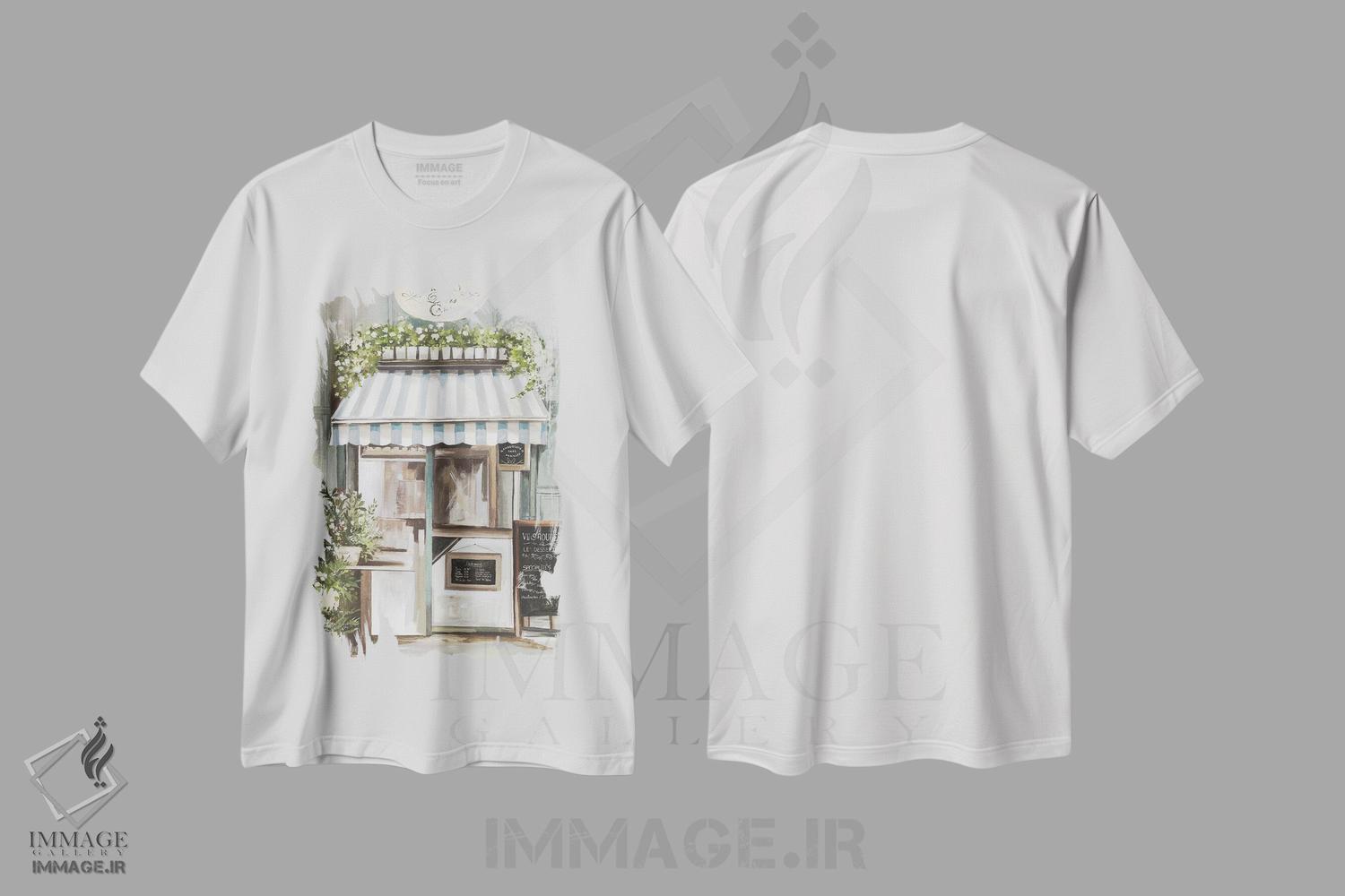 تیشرت طرح دار کافهٔ پاریس II، دکور معاصر اثر آلیسون پیرس | immage.ir