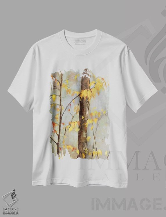 تیشرت طرح دار شاخه های طلایی II، تزئینی اثر آلیسون پیرس | immage.ir