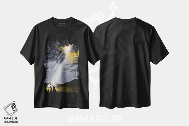 تیشرت طرح دار الهام، تزئینی اثر علیرضا کریمی مقدم | فروشگاه ایماژ