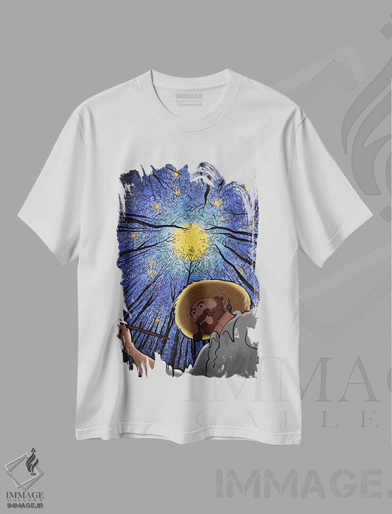 تیشرت طرح دار ماهِ جنگلی، تزئینی اثر علیرضا کریمی مقدم | immage.ir