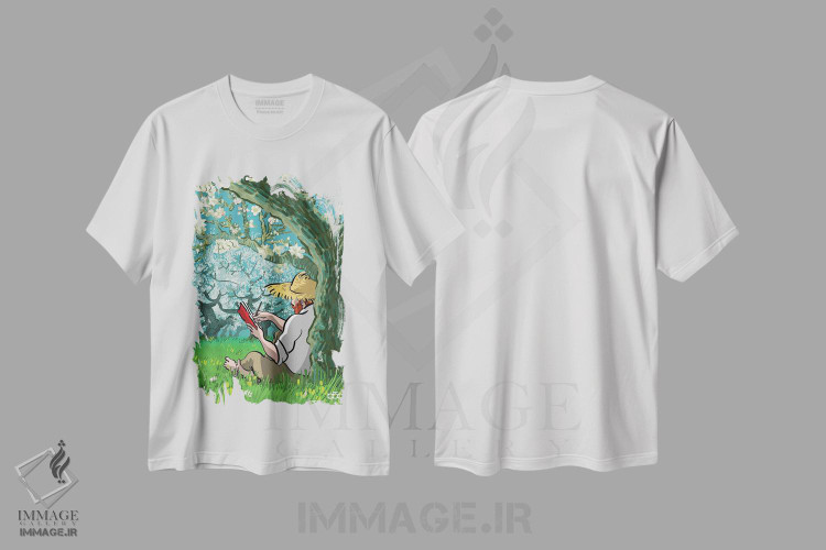 تیشرت طرح دار شکوفه های بادام، تزئینی اثر علیرضا کریمی مقدم | immage.ir