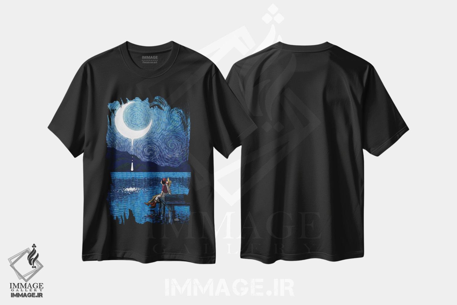 تیشرت طرح دار اشک های ماه، تزئینی اثر علیرضا کریمی مقدم | فروشگاه ایماژ