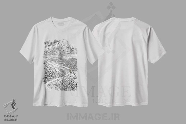 تیشرت طرح دار در طول مسیر، هنر تزئینی سیاه و سفید اثر علیرضا کریمی مقدم | immage.ir