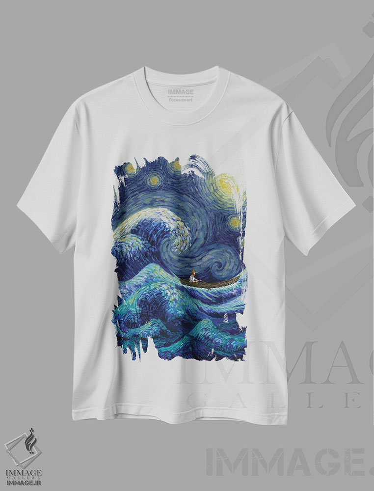 تیشرت طرح دار شب طوفانی، تزئینی اثر علیرضا کریمی مقدم | immage.ir