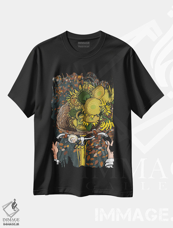 تیشرت طرح دار یادگاری آفتابگردان، تزئینی اثر علیرضا کریمی مقدم | فروشگاه ایماژ