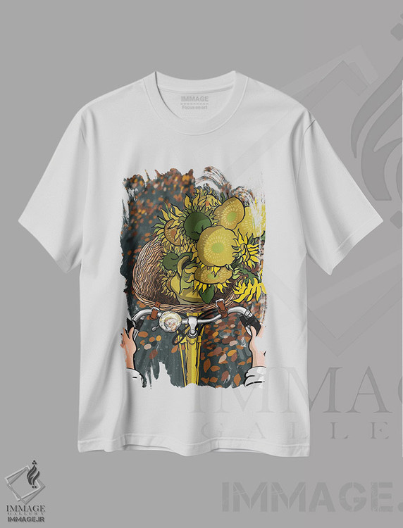 تیشرت طرح دار یادگاری آفتابگردان، تزئینی اثر علیرضا کریمی مقدم | immage.ir