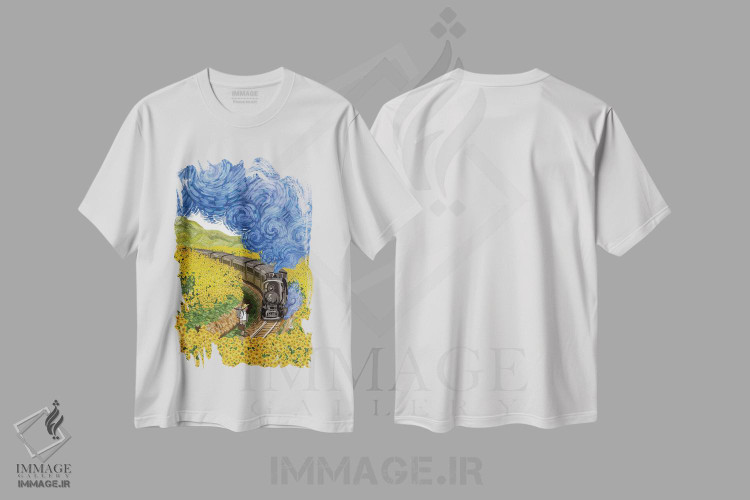 تیشرت طرح دار ایستگاه آفتابگردان، تزئینی اثر علیرضا کریمی مقدم | immage.ir