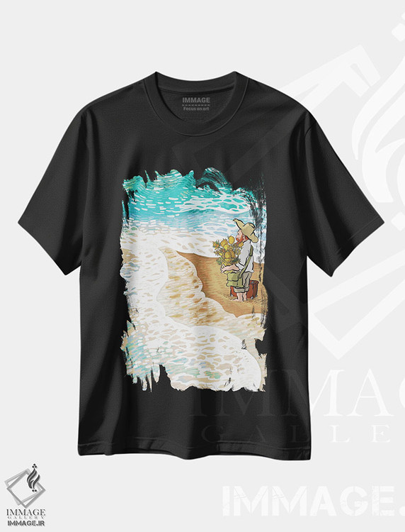 تیشرت طرح دار مسافر، تزئینی اثر علیرضا کریمی مقدم | فروشگاه ایماژ