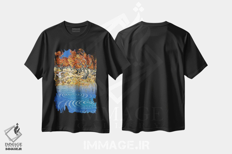 تیشرت طرح دار پرتاب سنگ، تزئینی اثر علیرضا کریمی مقدم | فروشگاه ایماژ