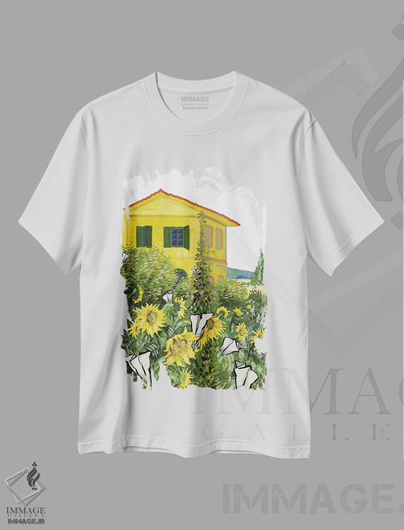 تیشرت طرح دار خانهٔ زرد، تزئینی اثر علیرضا کریمی مقدم | immage.ir