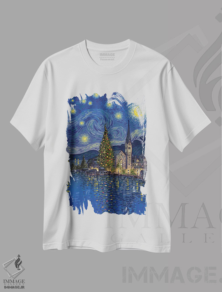 تیشرت طرح دار دریاچهٔ کریسمس، تزئینی اثر علیرضا کریمی مقدم | immage.ir