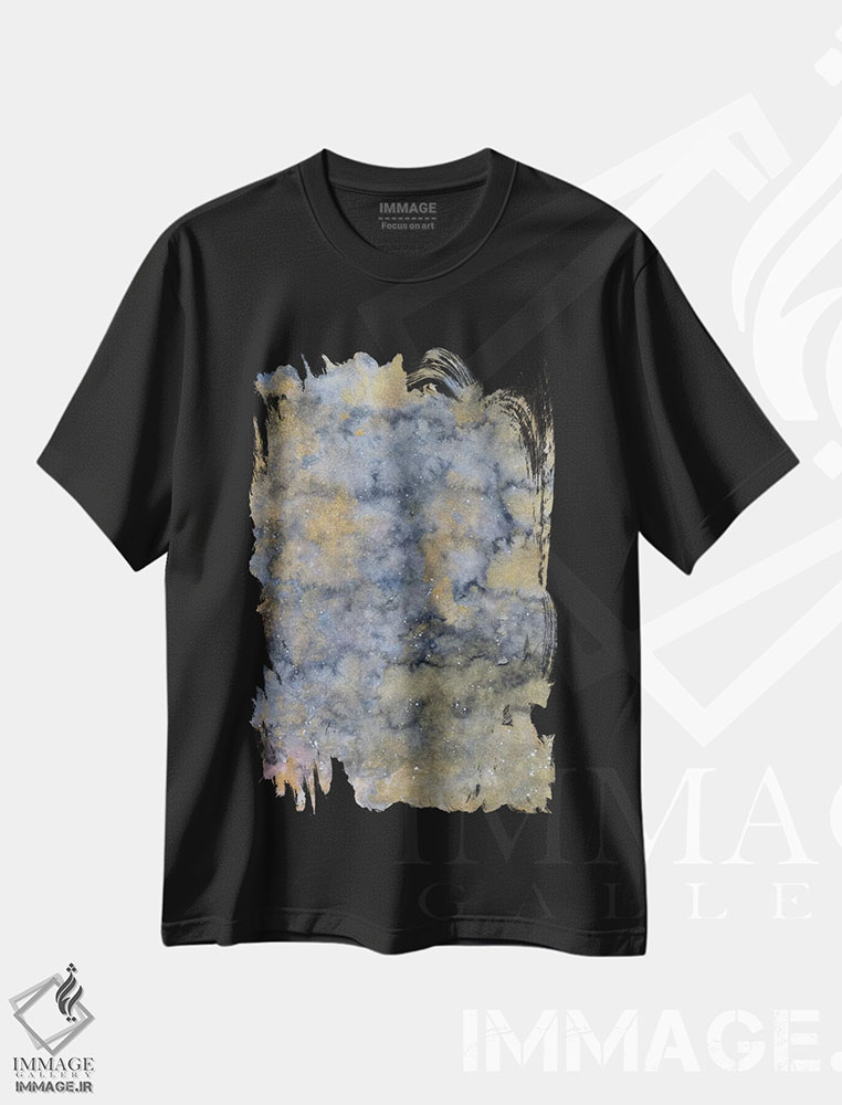 تیشرت طرح دار فضای فلزی اثر آمایا بوچلی | فروشگاه ایماژ