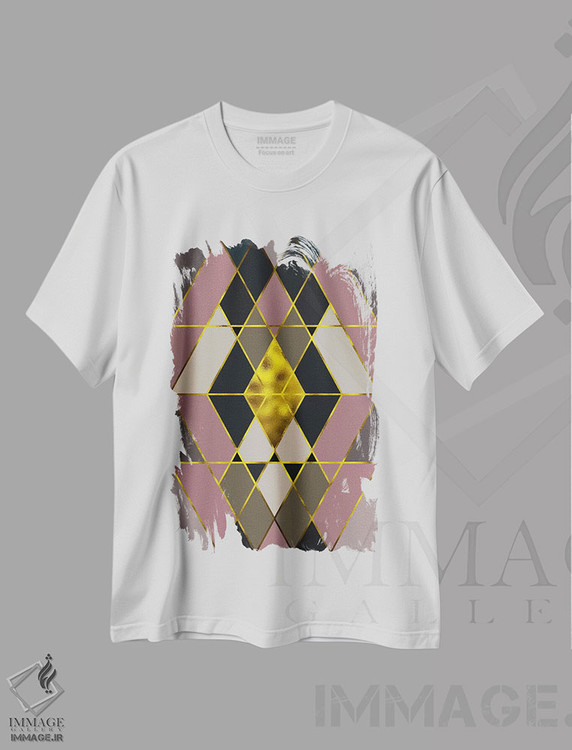 تیشرت طرح دار سه گانه طلایی، آبستره اثر فایو بای فایو کالکتیو | immage.ir