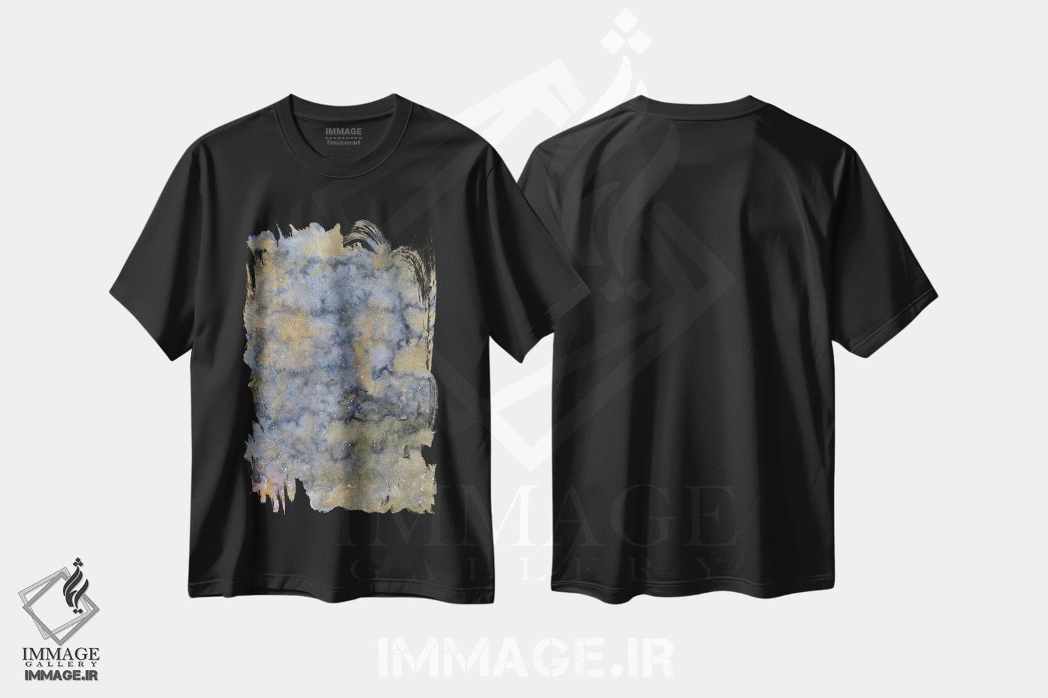 تیشرت طرح دار فضای فلزی اثر آمایا بوچلی | فروشگاه ایماژ