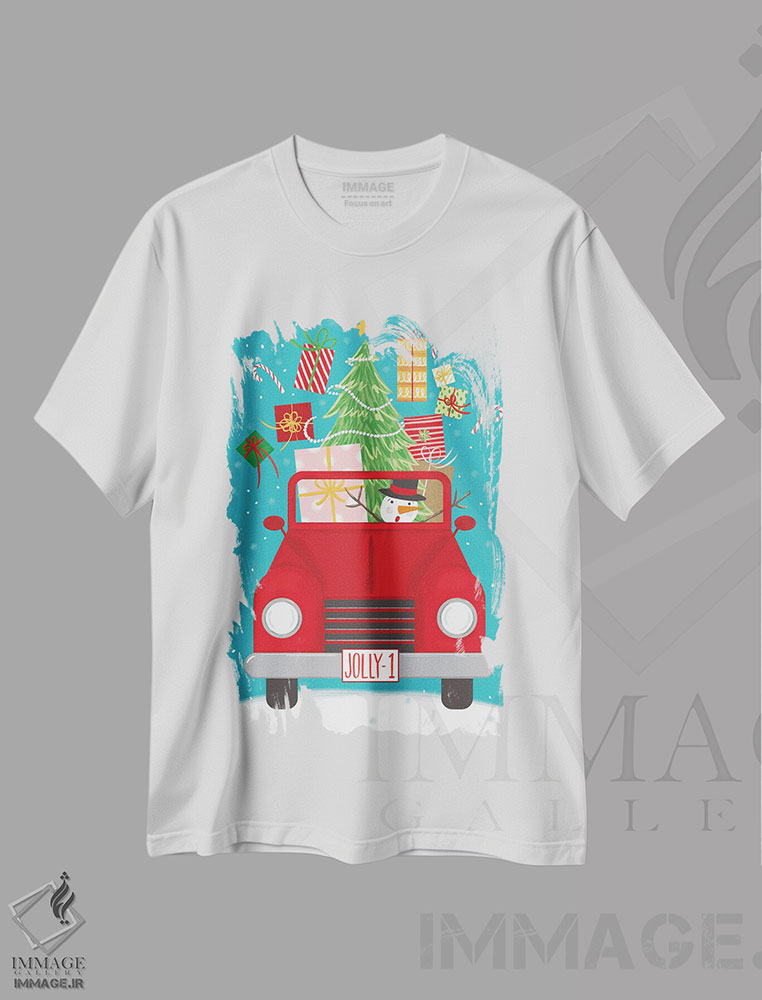 تیشرت طرح دار گشت وگذار کریسمسی، هنر دیجیتال اثر آماندا مک گی | immage.ir