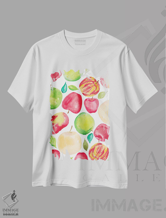 تیشرت طرح دار برداشت سیب پنج، دکور روستایی اثر آماندا مک گی | immage.ir