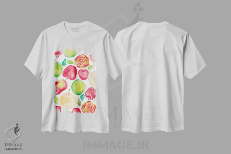 تیشرت طرح دار برداشت سیب پنج، دکور روستایی اثر آماندا مک گی | immage.ir