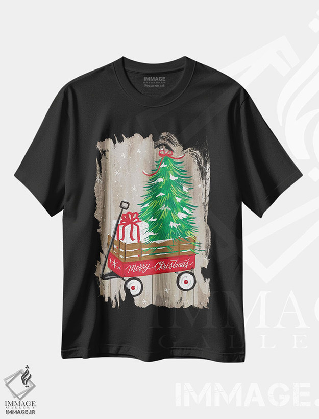 تیشرت طرح دار مزرعه کریسمس دو، تابلو و عبار ت های کریسمسی اثر آماندا مک گی | فروشگاه ایماژ