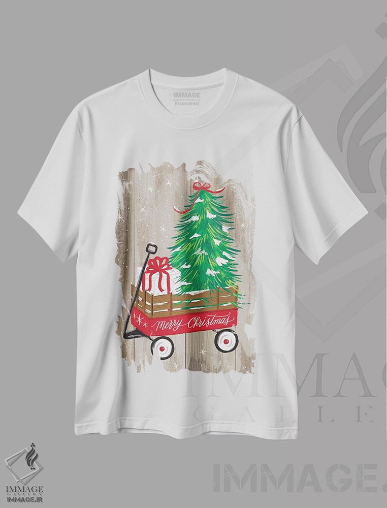 تیشرت طرح دار مزرعه کریسمس دو، تابلو و عبار ت های کریسمسی اثر آماندا مک گی | immage.ir