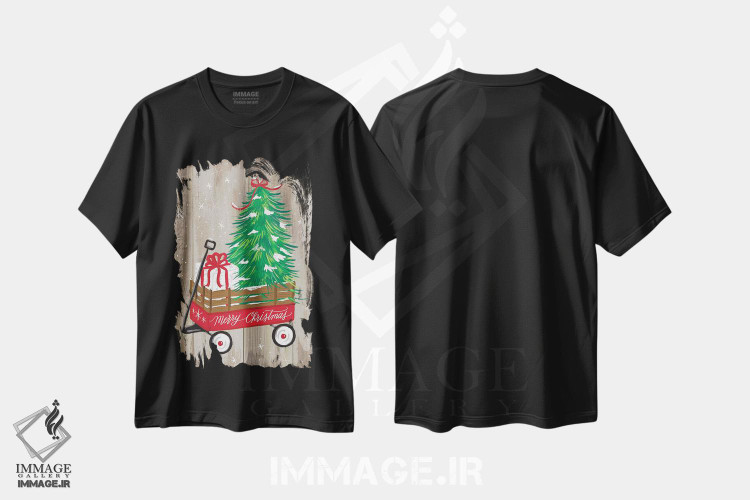 تیشرت طرح دار مزرعه کریسمس دو، تابلو و عبار ت های کریسمسی اثر آماندا مک گی | فروشگاه ایماژ
