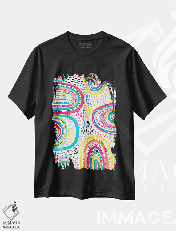 تیشرت طرح دار شاد باشکوه یک، آبستره اثر آماندا مک گی | فروشگاه ایماژ