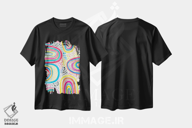 تیشرت طرح دار شاد باشکوه یک، آبستره اثر آماندا مک گی | فروشگاه ایماژ