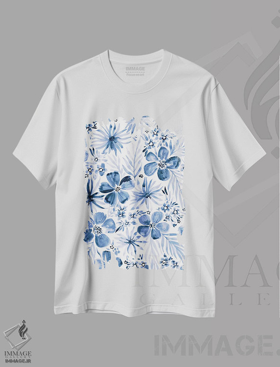 تیشرت طرح دار حال وهوای نیلی یک، تزئینی اثر آماندا مک گی | immage.ir