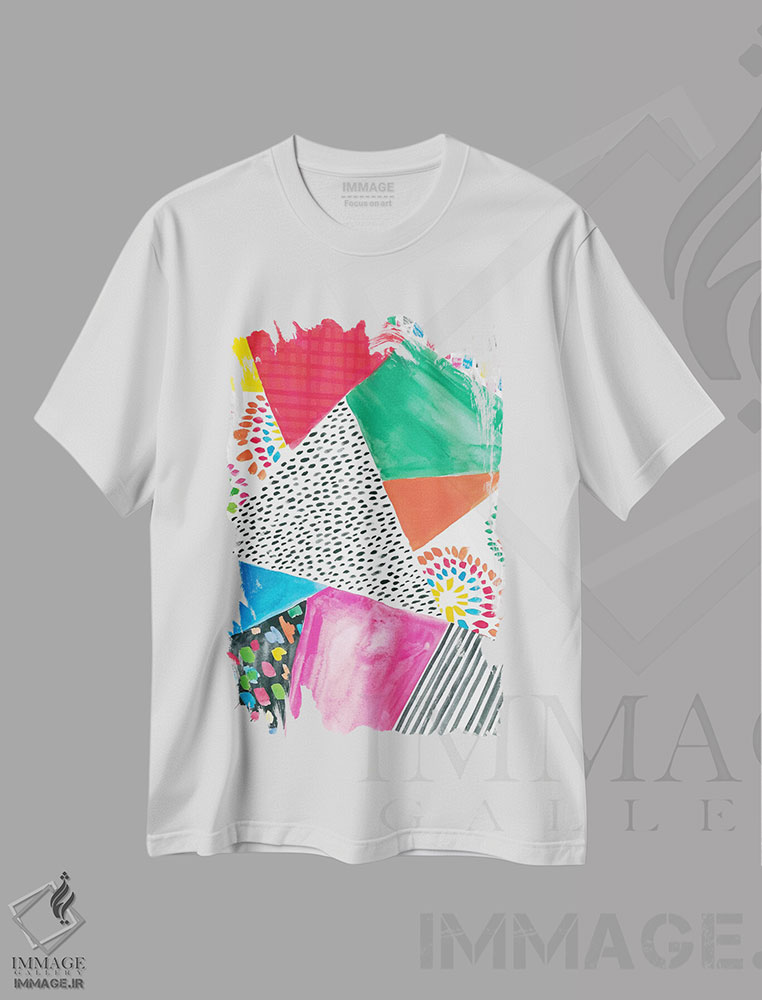 تیشرت طرح دار شاد باشکوه چهار، آبستره اثر آماندا مک گی | immage.ir
