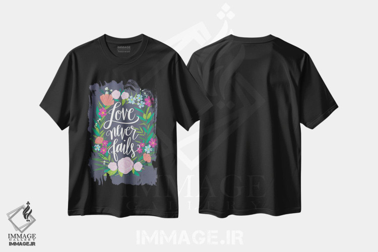 تیشرت طرح دار درخشش گل ها سه، تزئینی اثر آماندا مک گی | فروشگاه ایماژ
