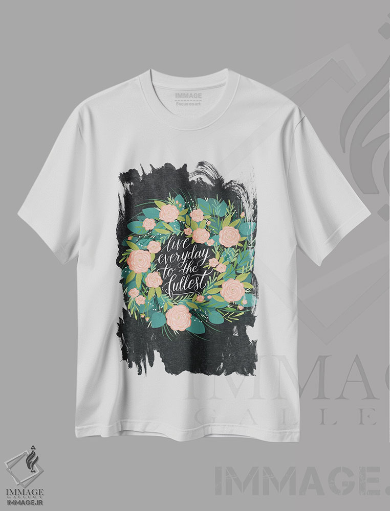 تیشرت طرح دار گل های خانه روستایی پنج، دکور روستایی اثر آماندا مک گی | immage.ir